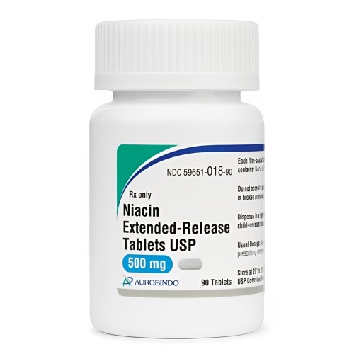 Niacin Extended-Release Tablets USP, 500 Mg Aurobindo 90 Tablets